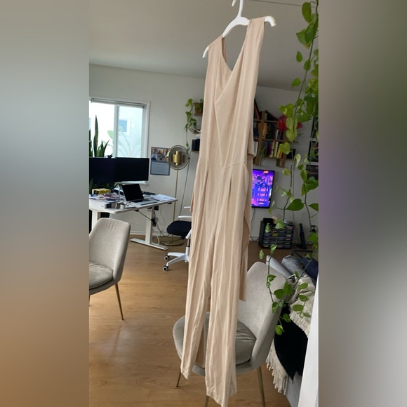 Ozma of California matador silk romper in conch beige size small. - Picture 4 of 10